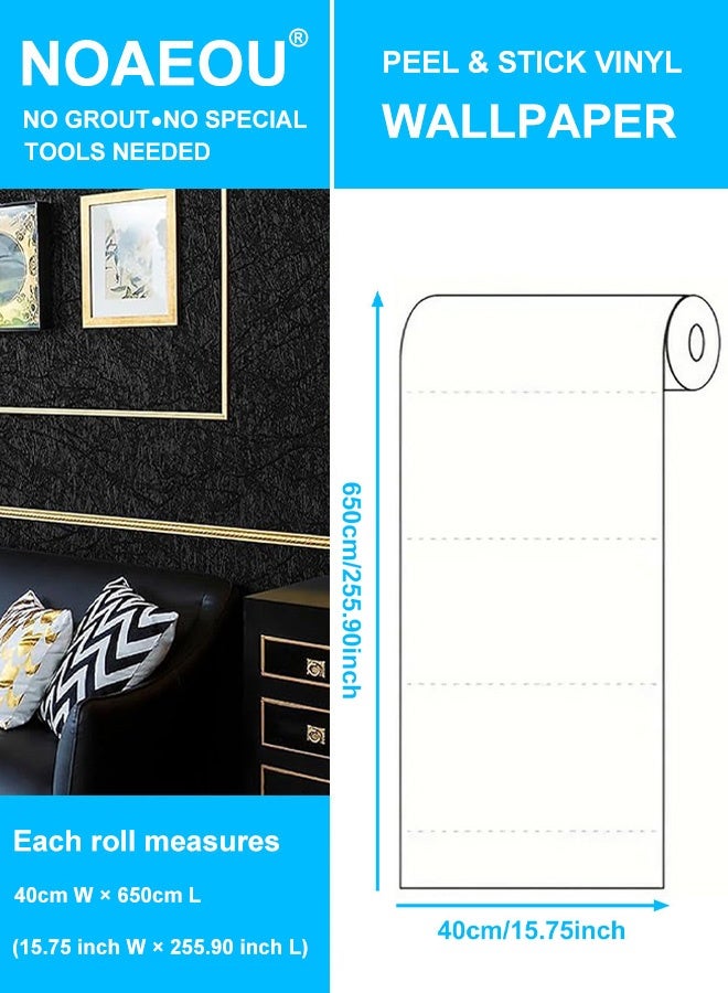 نوايوو ورق جدران ذاتي اللصق، قابل للإزالة، 40 سم × 650 سم، مقاوم للماء، ورق حريري، ديكور منزلي، فينيل، مناسب لأسطح العمل والأثاث، ديكور جدران أسطح العمل (أسود) - Image 2